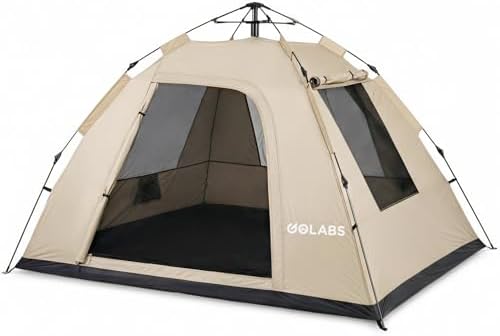 Golabs Pop Up Camping Tent for 2/3 Person, Quick Setup by Pre-Attached Pole