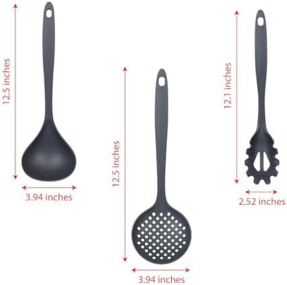 Glad Cooking Kitchen Utensils Set – 7 Pieces, Nylon Tools for Nonstick Cookware, Gray