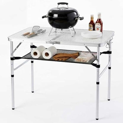 YUFIFAIRY Aluminum Camp Table, 36''L x24''W Folding Table Portable