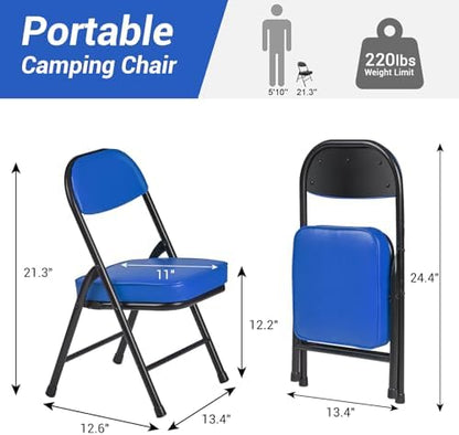 Mini Padded Folding Stool - 12.2 Inch Camping Blue 1-Pack