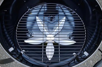 "Slow 'N Sear SnS Grills Black Edition 22"" Charcoal Kettle Grill, Porcelain Enamel, with Deluxe Insert and EasySpin Grate"