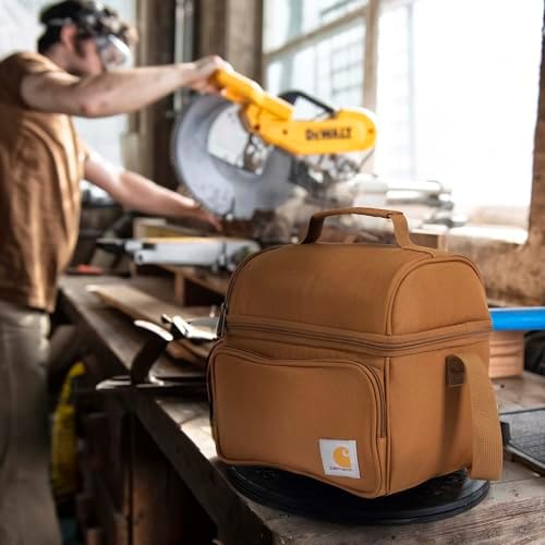 Carhartt Camping Cooler, Worksite Lunch Box, Soft Shell Lunch Bag for Construction Sites, Work and Everyday Use, Brown