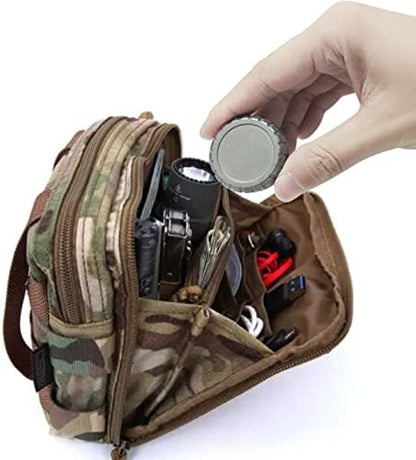 Titanium Waterproof Pill Case Travel Pill Organizer Bottle EDC Capsule Container Portable Pocket Metal Box with Chain for Camping, Hiking, Fishing, Magnetic Polishing