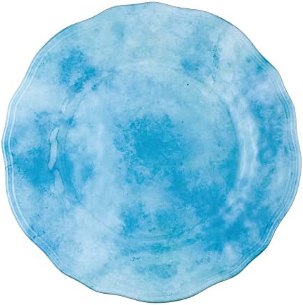UPware 12 Piece Campanula Melamine Dinnerware Sets, Outdoor Dishes Set, Plates and Bowls Sets, Service for 4, Sky Blue