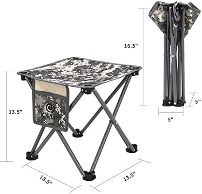 Opliy Camping Stool 2 Pack,13.5 Inch Portable Folding Stool for Outdoor Gardening and Beach Hiking Fishing,Foot Stool with Carry Bag (Camouflage)