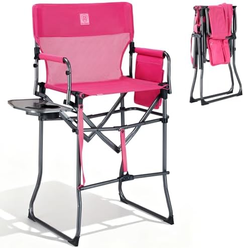 EVER ADVANCED Portable 30.7" Seat Height Tall Camping Directors Chair