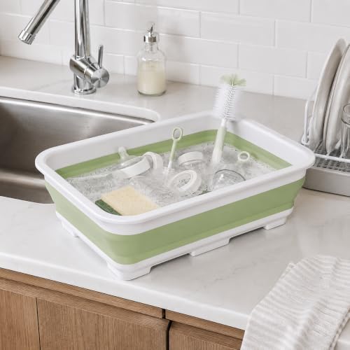 Goderewild Collapsible Dish Pan, 10L (2.6 Gal) Foldable Sink Tub