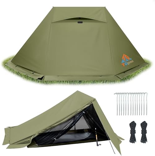 Portable Trekking Pole Tent for Camping,2 Person Backpacking Shelter