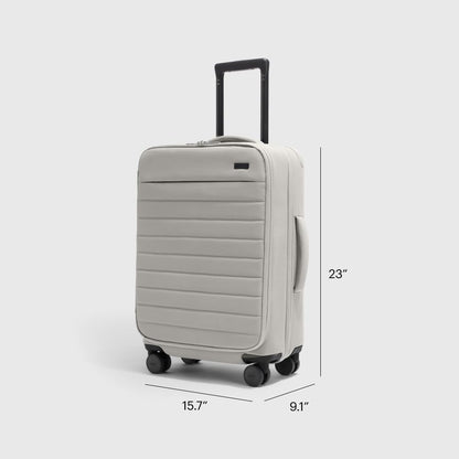 Away Softside Bigger Carry-On Suitcase, 23 Inch Lightweight, Expandable High-Strength Nylon Luggage With Spinner Wheels, Meets Requirements for Most Major Airlines, Cloud Gray