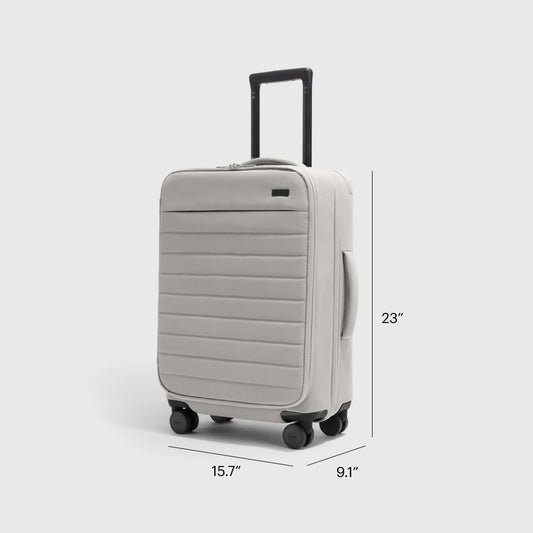 Away Softside Bigger Carry-On Suitcase, 23 Inch Lightweight, Expandable High-Strength Nylon Luggage With Spinner Wheels, Meets Requirements for Most Major Airlines, Cloud Gray