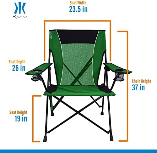 Kijaro Dual Lock Portable Camping Chairs - Enjoy the Outdoors with a Versatile Folding Chair, Sports Chair, Outdoor Chair & Lawn Chair - Dual Lock Feature Locks Position – Jasper Green