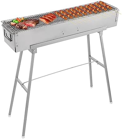 IRONWALLS Portable Charcoal Grills Outdoor with Stand 32"(L) x8"(W) x32"(H)