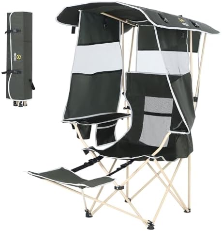 Nice C Canopy Chair with Footrest, Umbrella Camping Chair (1 Pack)
