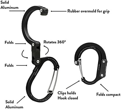 GEAR AID HEROCLIP (Large) Carabiner Gear Clip and Hook for Hanging Heavy Duty Items, Camping Backpacks, Suitcases, Kayaks, Bicycles and More