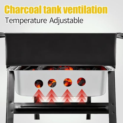 Portable BBQ Grill Home Charcoal Grill and Outdoor Folding Grill, Perfect for Traveling, Outdoor Cooking and BBQ, Camping, Picnics