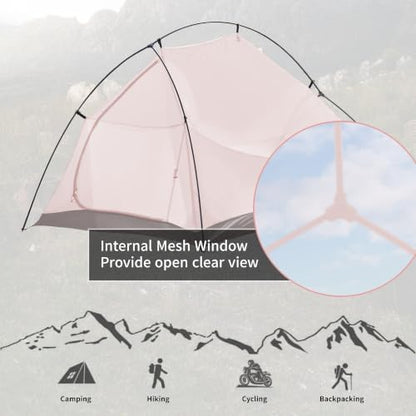 Naturehike Cloud-Up 2 Person Tent Lightweight Backpacking Tent with Footprint - Free Standing Ultralight Camping Hiking Backpack Tents Two Person Tent