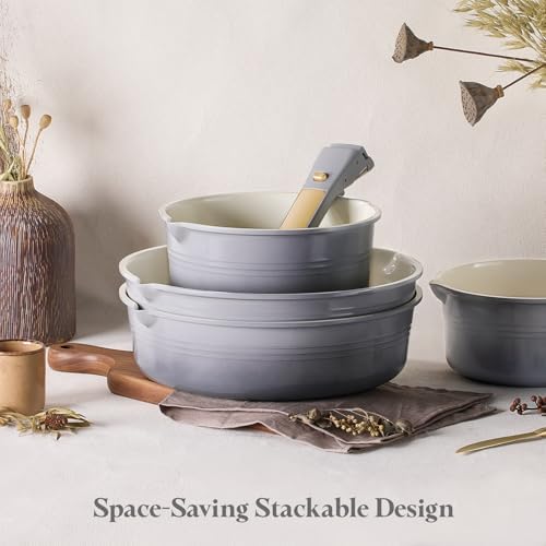 CAROTE 20pcs Titanium Cookware Set, Pots and Pans Set Detachable Handle