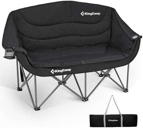 KingCamp Double Camping Chair, Oversized 880lbs Heavy Duty Loveseat XL