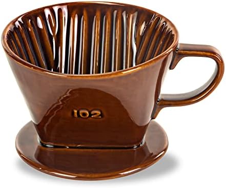 Pour Over Ceramic, Coffee Dripper Ceramic Coffee Maker,Brown