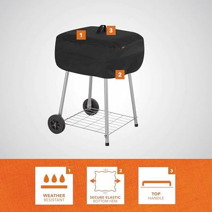 Modern Leisure 2974 Basics Walk-A-Bout Charcoal Grill Cover (21.5 L x 21.5 D x 14.5 H inches) Water-Resistant, Black