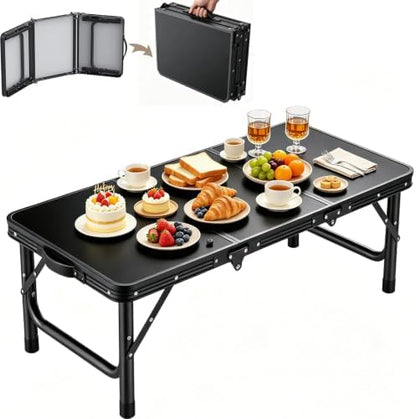 HOMGEN Stable Tri-Foldable Camping Small Table-Up to 66lbs Capacity