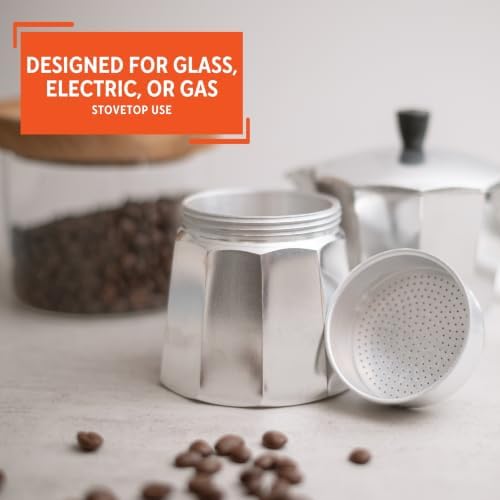 IMUSA 12 Cup Cast Aluminum Stovetop Coffee Maker with Cool-touch Handle