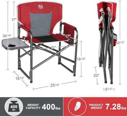 TIMBER RIDGE Aluminum Oversized Camping Chair, Support 400lbs