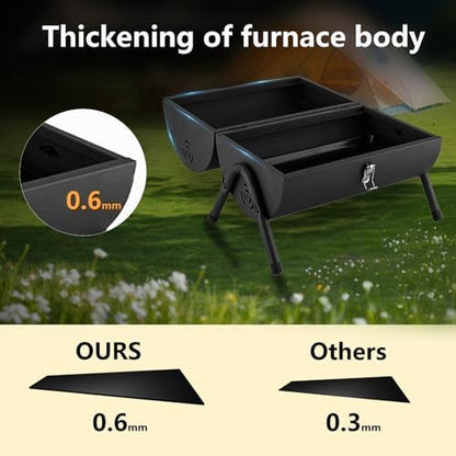 Portable Charcoal Grill: Double-Sided BBQ Grill for Camping and Picnics