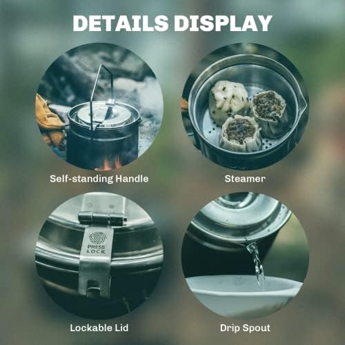 Firemaple Antarcti 1.2L Stainless Steel Pot Food Grade SUS304 Camping Pot