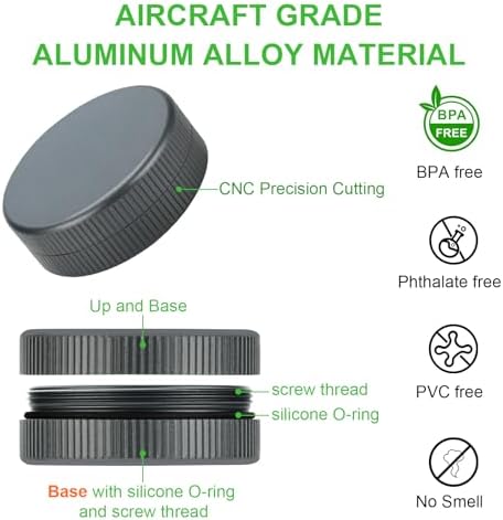 Metal Pill Case, 2Pack Aluminium Small Medication Containers for Pocket Purse, Travel Waterproof Vitamin Organizer Box, Portable Tiny Round Medicine Dispenser Caddy for Camping, Working - Gray