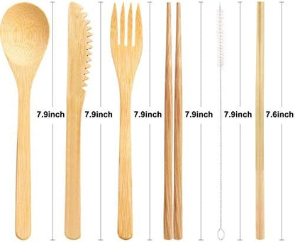 Boao 4 Sets Bamboo Utensils Wooden Utensils Set, Chic Style