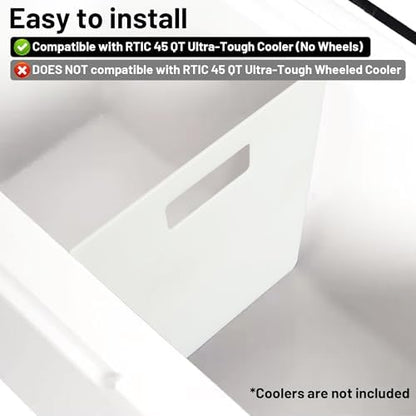 Cooler Divider Compatible with RTIC 45 Gallon Coolers, Cutting Board, Keep Your Cooler Organized