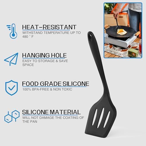 Wesqunie Silicone Cooking Utensils Set, Cookware Set for Outdoor Camping