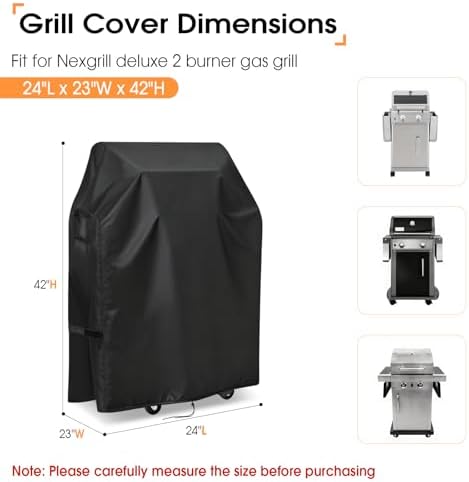 24" Grill Cover for Nexgrill Deluxe 2-Burner Grill, 24x23x42 Inch