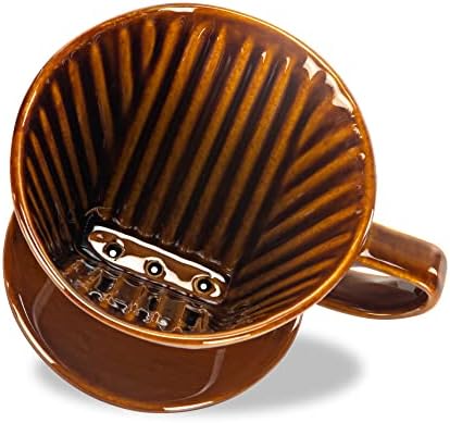 Pour Over Ceramic, Coffee Dripper Ceramic Coffee Maker,Brown