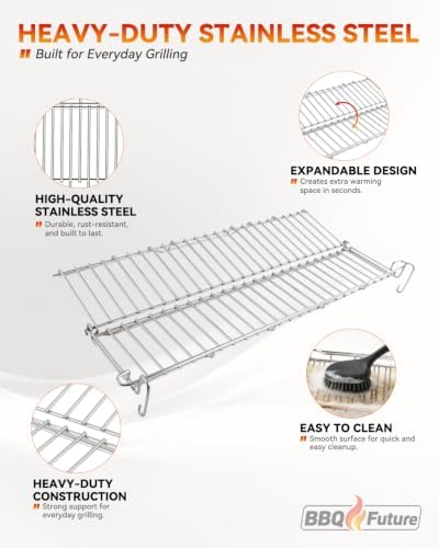 66044 Foldable Warming Rack for Weber GS4 Genesis II 300 Series Grills