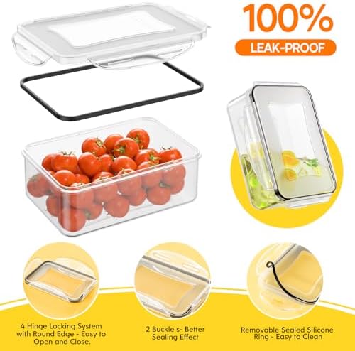 52 PCS Food Storage Containers with Lids Airtight (26 Lids & 26 Containers)