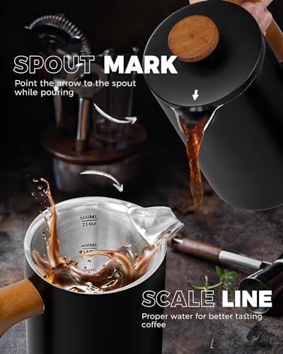 POLIVIAR French Press Coffee Maker, 21oz, Black