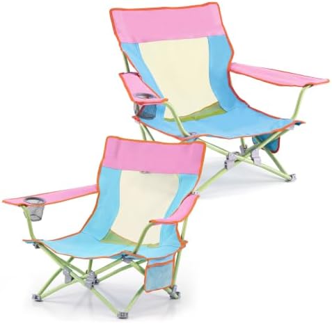 Joyfair Beach Camping Chair (2 Pack), Folding Chair for Adults (Dopamine)