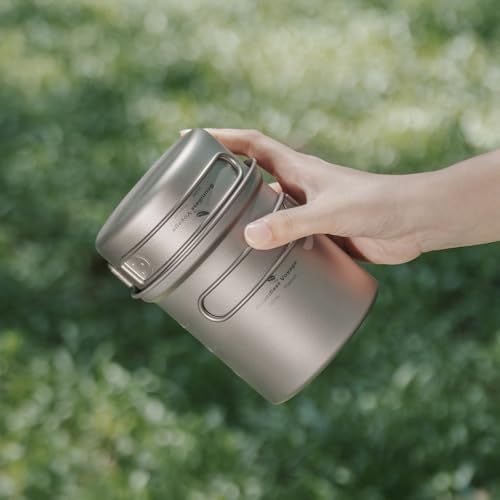 iBasingo Titanium Camping Cookware Ultralight Backpacking Pot Pan Set