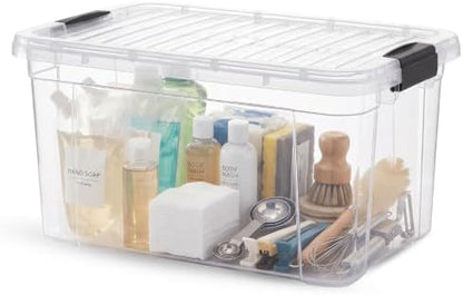 Superio 11 Quart Clear Plastic Storage Boxes with Lids, Stackable Organizer Containers, BPA-Free Storage Bins for Home, Office, School & Dorm, 1 Pack