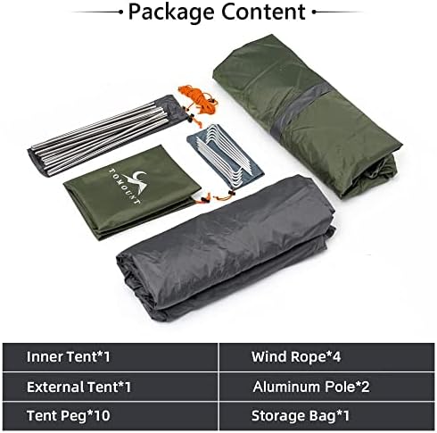 MC TOMOUNT Backpacking Tent 1-2 Person Waterproof Lightweight Camping Tent