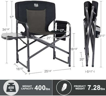 TIMBER RIDGE Aluminum Oversized Camping Chair, Support 400lbs