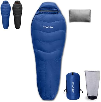 Down Sleeping Bag with Pillow for Adults and Teenager