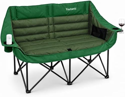 Youtanic Oversized Double Camping Chair, Folding Loveseat Camping Couch