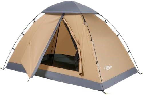 Camping Tent, 1-2 Person Tent, Lightweight Waterproof Backpacking Tent, 5-Minute Setup Outdoor Tent with Carry Bag, Ideal for Camping Hiking