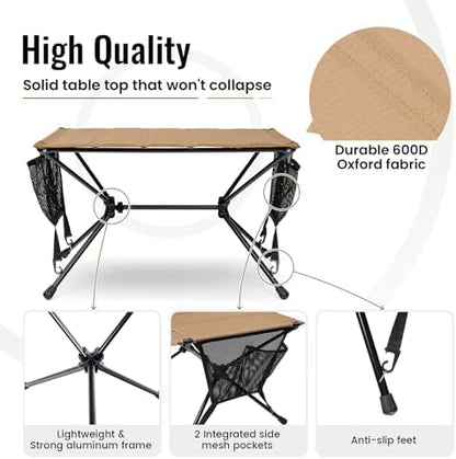 ONETIGRIS VENTARA Camping Table, Ultralight Foldable Table Sturdy & Quick Setup, Weighs Only 2.4 lbs, Perfect for Camping, Hiking, Backpacking, Picnic, Beach, Travel