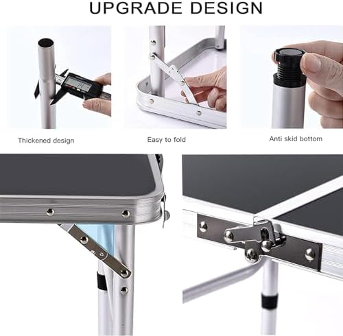 YUFIFAIRY Folding Camping Table, 36''L x24''W, Portable Aluminum Camp Table