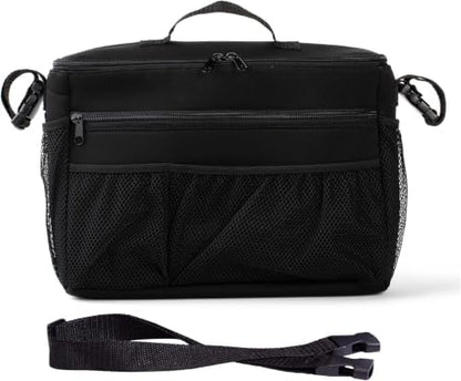 J.L. Childress Cool 'N Cargo Stroller and Wagon Cooler and Organizer - Universal Fit - Insulated - Attaches to Strollers, Wagons, Walkers and Wheelchairs - Large Capacity - Black