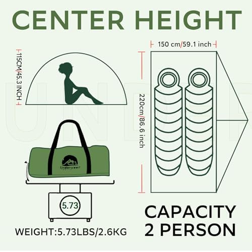 1/2 Person 4 Season Backpacking Tent, Lightweight Waterproof Winter Tent